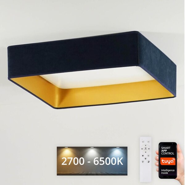 Brilagi-LED Φωτιστικό dimming VELVET SQUARE LED/36W/230V Wi-Fi Tuya+RC σκούρο μπλε