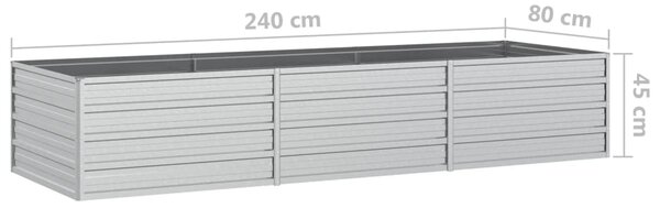 VidaXL Ζαρντινιέρα Υπερυψωμένη Ασημί 240x80x45 εκ. Γαλβανισμ. Χάλυβας