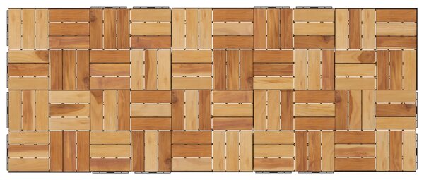 VidaXL Πλακάκια Deck 10 τεμ. 30 x 30 εκ. από Μασίφ Ξύλο Teak