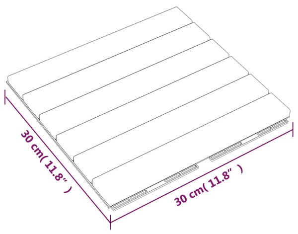 VidaXL Πλακάκια Deck Κάθετο Σχέδιο 10 τεμ. 30x30 εκ. Μασίφ Ξύλο Teak