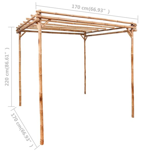 VidaXL Πέργκολα 170 x 170 x 220 εκ. από Μπαμπού