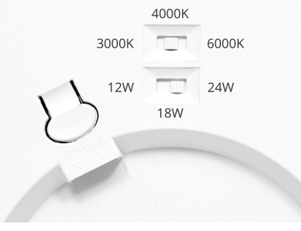 Ecolite WPCB2-24W/CR - Πάνελ LED LEXA LED/12/18/24W/230V μαύρο