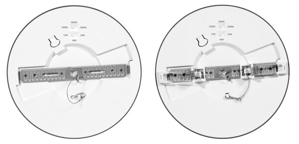 Ecolite WPCB2-24W/CR - Πάνελ LED LEXA LED/12/18/24W/230V μαύρο