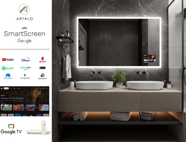 SMART καθρέφτης με φωτισμό LED M1 + SmartScreen with Google TV