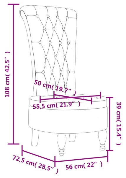 VidaXL Πολυθρόνα με Ψηλή Πλάτη/Σχεδιασμός με Κουμπιά Μπορντό Βελούδινη