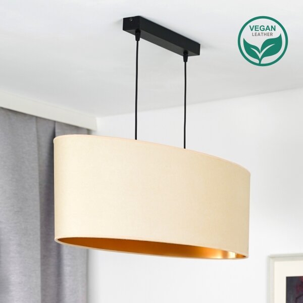 Duolla - Κρεμαστό φωτιστικό οροφής OVAL VEGAN 2xE27/15W/230V κρεμ