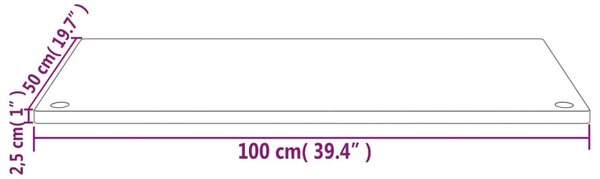 VidaXL Επιφάνεια Γραφείου Λευκή 100x50x2,5 εκ. από Μασίφ Ξύλο Πεύκου