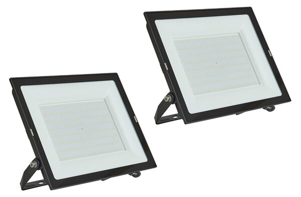 PRIOS Prios LED προβολέας εξωτερικού χώρου Maikel, 200 W, μέταλλο, σετ 2 τεμαχίων, Μαύρο, Αλουμίνιο, σύγχρονο