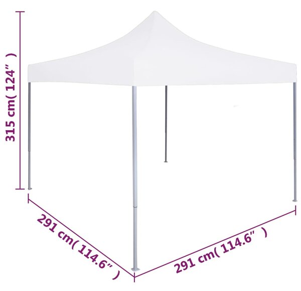 VidaXL Κιόσκι Πτυσσόμενο Επαγγελματικό Λευκό 3 x 3 μ. Ατσάλινο