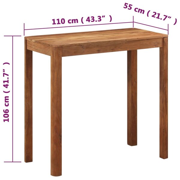 VidaXL Τραπέζι Μπαρ 110x55x106 εκ. Ξύλο Ακακίας με Μελί Φινίρισμα