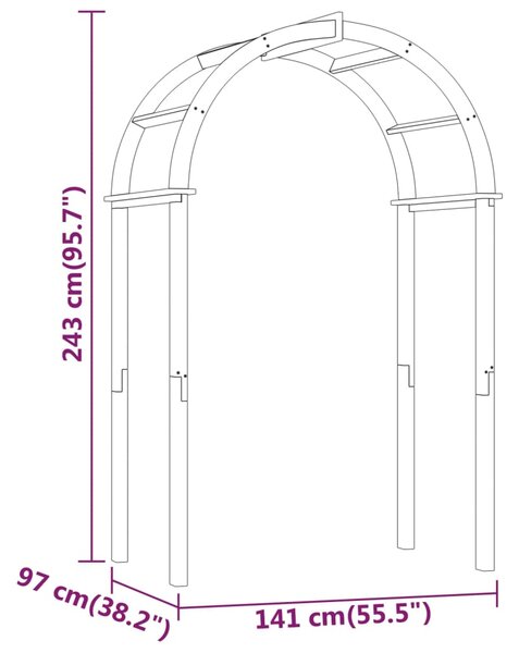 VidaXL Αψίδα 141 x 97 x 243 εκ. από Εμποτισμένο Μασίφ Ξύλο Πεύκου