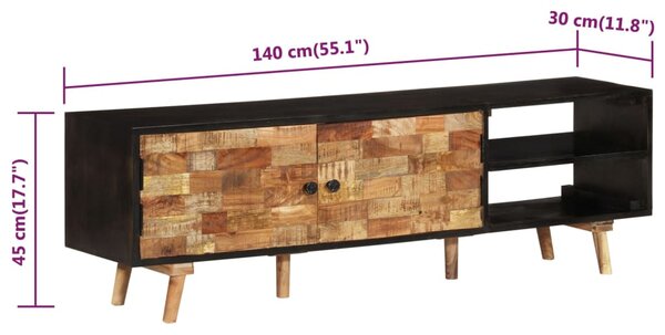 VidaXL Έπιπλο Τηλεόρασης 140x30x45 εκ. Ακατέργαστο Μάνγκο&Μασίφ Ακακία