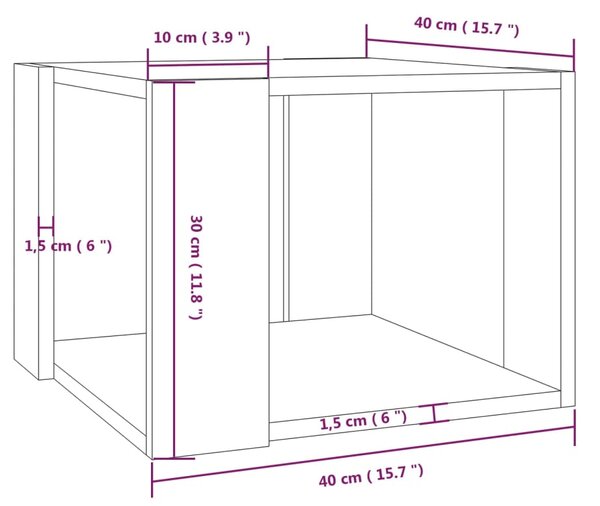 VidaXL Τραπεζάκι Σαλονιού Καφέ Δρυς 40x40x30 εκ. Επεξεργασμένο Ξύλο