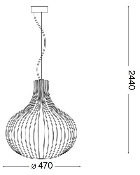 Ideal Lux - Κρεμαστό φωτιστικό οροφής ONION 1xE27/60W/230V διάμετρος 47 cm