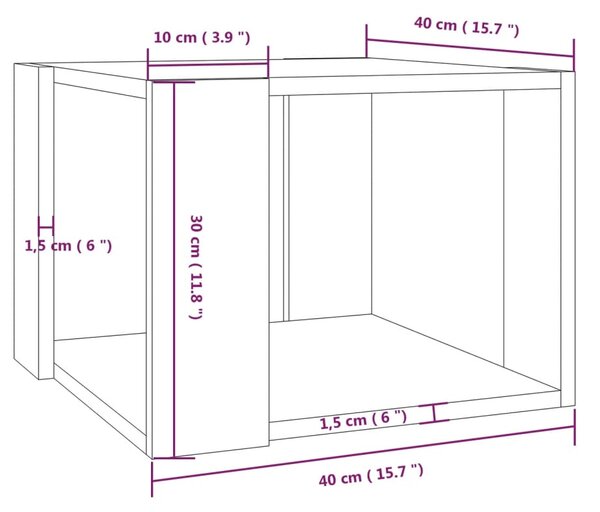 VidaXL Τραπεζάκι Σαλονιού Γκρι Sonoma 40x40x30 εκ. Επεξεργασμένο Ξύλο