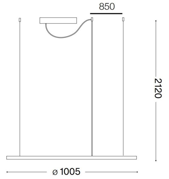 Ideal Lux - Κρεμαστό φωτιστικό οροφής LED HULAHOOP LED/46W/230V 3000K διάμετρος 100 cm λευκό