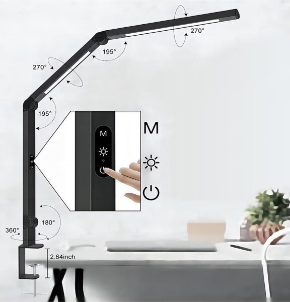 Επιτραπέζιο φωτιστικό LED Dimmable αφής LED/12W/230V 3000-6500K CRI 92 μαύρο