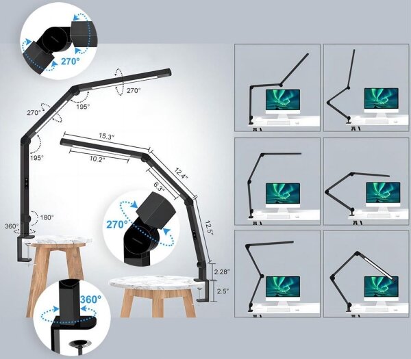 Επιτραπέζιο φωτιστικό LED Dimmable αφής LED/12W/230V 3000-6500K CRI 92 μαύρο