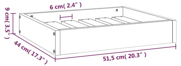 VidaXL Κρεβάτι Σκύλου Λευκό 51,5 x 44 x 9 εκ. από Μασίφ Ξύλο Πεύκου