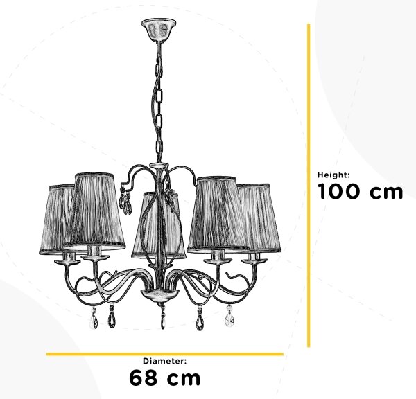 ONLI - Κρεμαστό φωτιστικό οροφής DELIA 5xE14/6W/230V