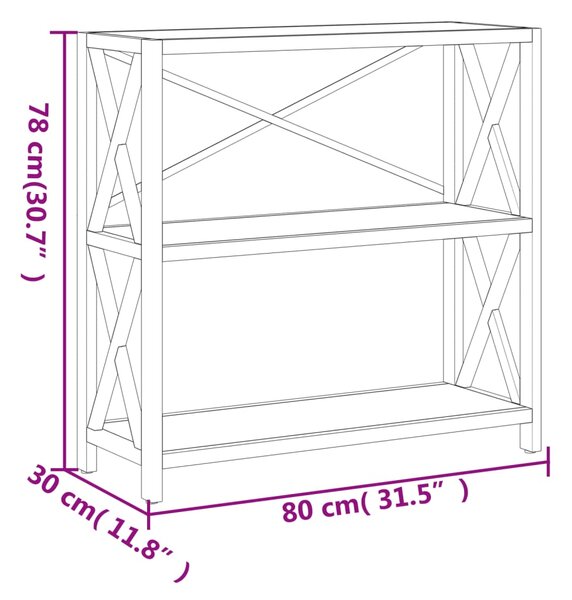 VidaXL Ραφιέρα 3 Επιπέδων 80 x 30 x 78 εκ. από Μασίφ Ξύλο Δρυός