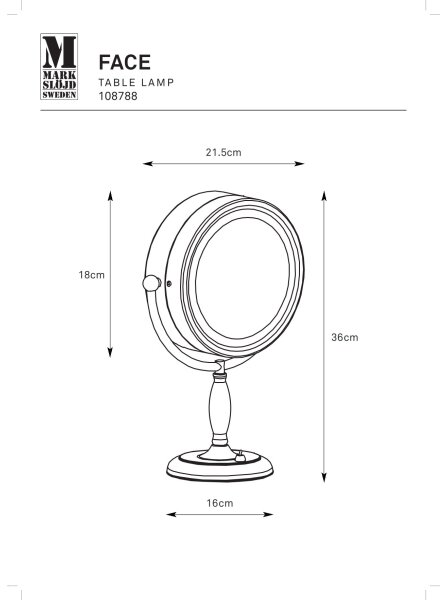 Markslöjd 108788 - Καθρέπτης μακιγιάζ FACE 1xE14/25W/230V