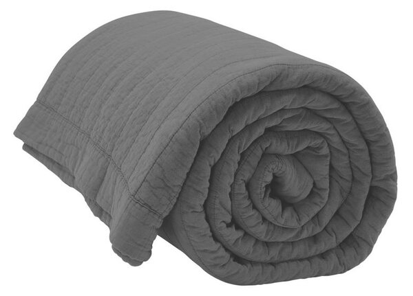 House Doctor - Magnhild Quilt Bed Throw 280x280 Coal ByNord