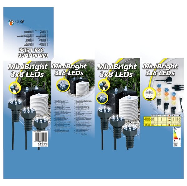 Ubbink Φωτιστικό Λίμνης MiniBright Υποβρύχιο 3x8 LED 1354019