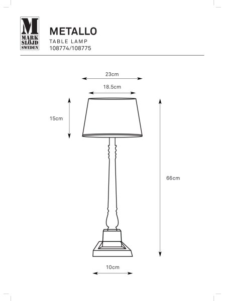 Markslöjd 108775 - Eπιτραπέζια λάμπα METALLO 1xE27/40W/230V ματ χρώμιο