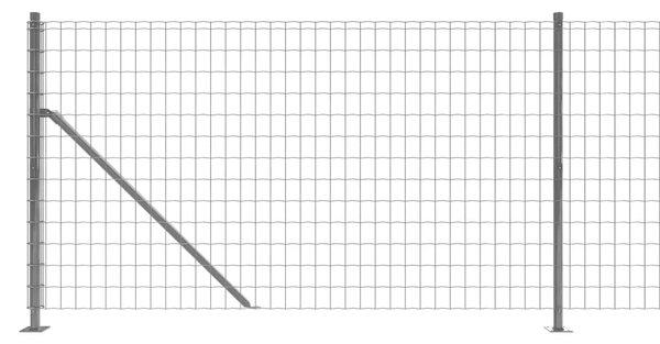 VidaXL Συρματόπλεγμα Περίφραξης Ανθρακί 0,8 x 25 μ. με Βάσεις Φλάντζα