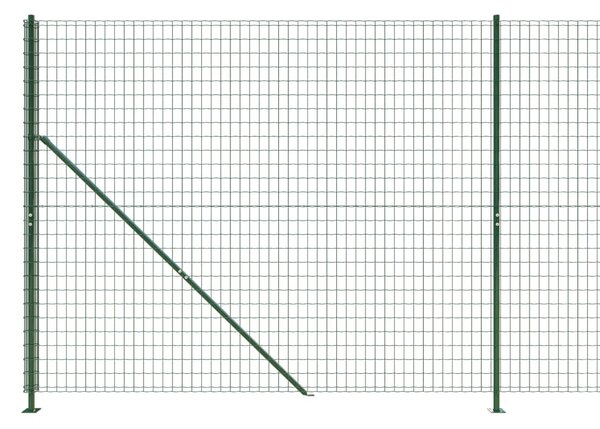 VidaXL Συρματόπλεγμα Περίφραξης Πράσινο 1,6x10 μ. με Βάσεις Φλάντζα