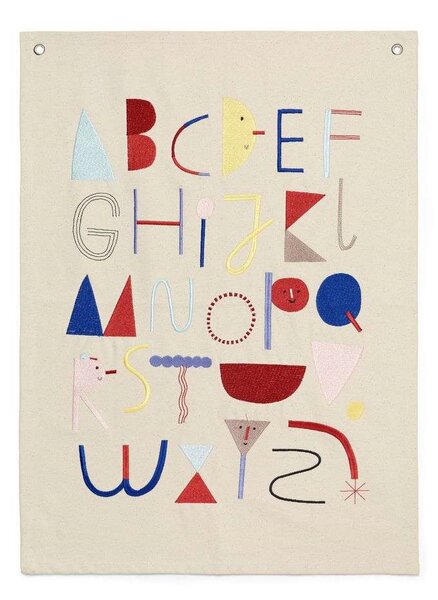 Ferm LIVING - Alphabet Fabric Poster Off-White ferm LIVING