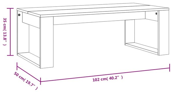 VidaXL Τραπεζάκι Σαλονιού Μαύρο 102 x 50 x 35 εκ. από Επεξεργ. Ξύλο