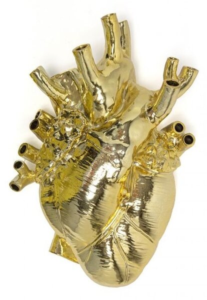 Seletti - Love In Bloom Giant Resin Heart Vase Gold Seletti