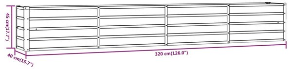 VidaXL Ζαρντινιέρα Σκουριασμένο 320x40x45 εκ. Ατσάλι Σκληρυθέν Αέρα