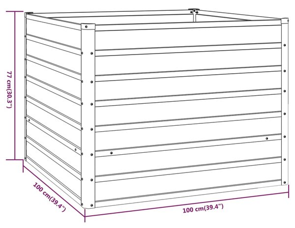 VidaXL Ζαρντινιέρα Σκουριασμένο 100x100x77 εκ. Ατσάλι Σκληρυθέν Αέρα