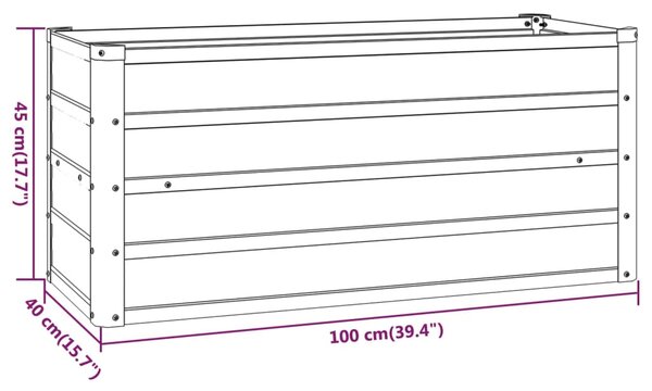 VidaXL Ζαρντινιέρα Σκουριασμένο 100x40x45 εκ. Ατσάλι Σκληρυθέν Αέρα