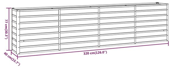 VidaXL Ζαρντινιέρα Σκουριασμένο 320x40x77 εκ. Ατσάλι Σκληρυθέν Αέρα