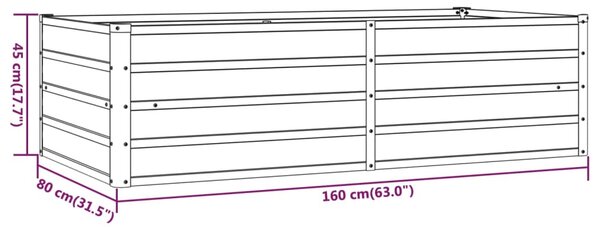 VidaXL Ζαρντινιέρα Σκουριασμένο 160x80x45 εκ. Ατσάλι Σκληρυθέν Αέρα