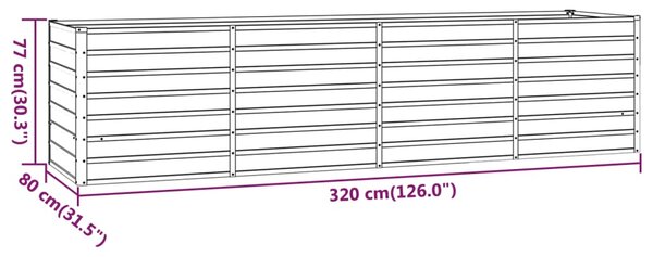 VidaXL Ζαρντινιέρα Σκουριασμένο 320x80x77 εκ. Ατσάλι Σκληρυθέν Αέρα