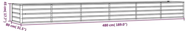 VidaXL Ζαρντινιέρα Σκουριασμένο 480x80x45 εκ. Ατσάλι Σκληρυθέν Αέρα