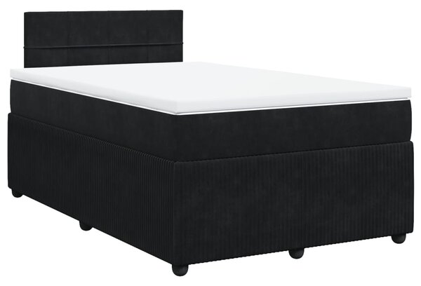 VidaXL Κρεβάτι Boxspring με Στρώμα Μαύρο 120x190 εκ. Βελούδινο