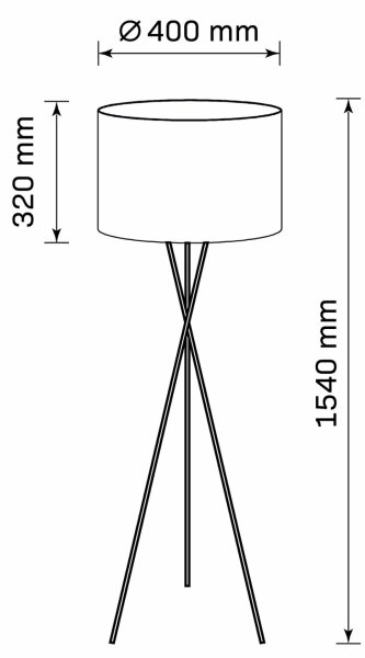 Επιδαπέδια λάμπα TEKLA 1xE27/20W/230V μαύρο