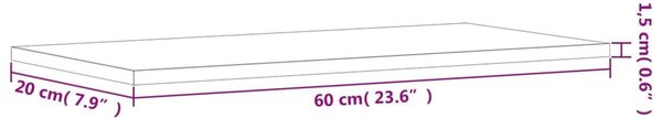 Ράφια Τοίχου 4 τεμ. Καπνιστή Δρυς 60x20x1,5 εκ. Επεξεργ. Ξύλο - Καφέ