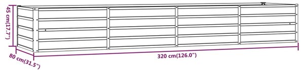 VidaXL Ζαρντινιέρα Σκουριασμένο 320x80x45 εκ. Ατσάλι Σκληρυθέν Αέρα