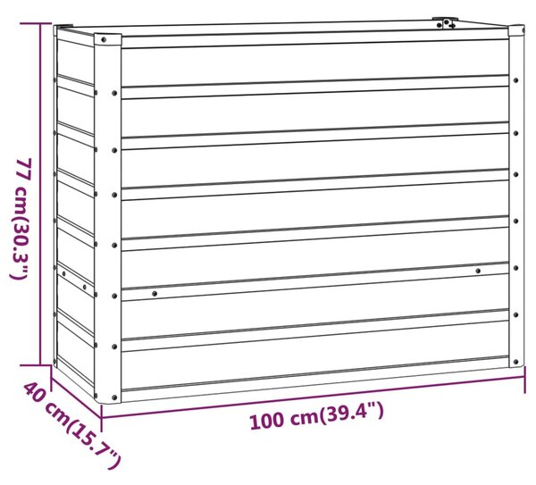 VidaXL Ζαρντινιέρα Σκουριασμένο 100x40x77 εκ. Ατσάλι Σκληρυθέν Αέρα