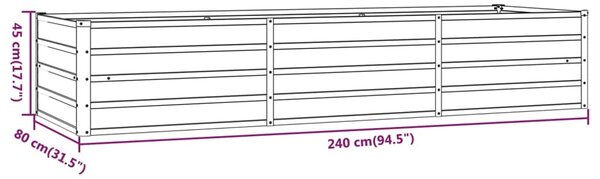 VidaXL Ζαρντινιέρα Σκουριασμένο 240x80x45 εκ. Ατσάλι Σκληρυθέν Αέρα