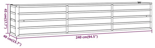 VidaXL Ζαρντινιέρα Σκουριασμένο 240x40x45 εκ. Ατσάλι Σκληρυθέν Αέρα