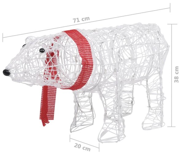 VidaXL Αρκούδα Χριστουγεννιάτικη 71 x 20 x 38 εκ. Ακρυλική με 45 LED