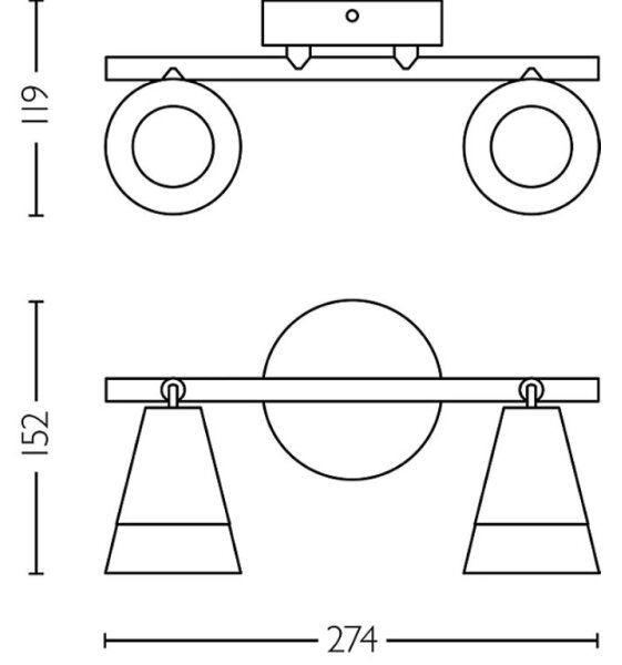 Philips - Φωτιστικό σποτ CLEFT 2xGU10/5W/230V